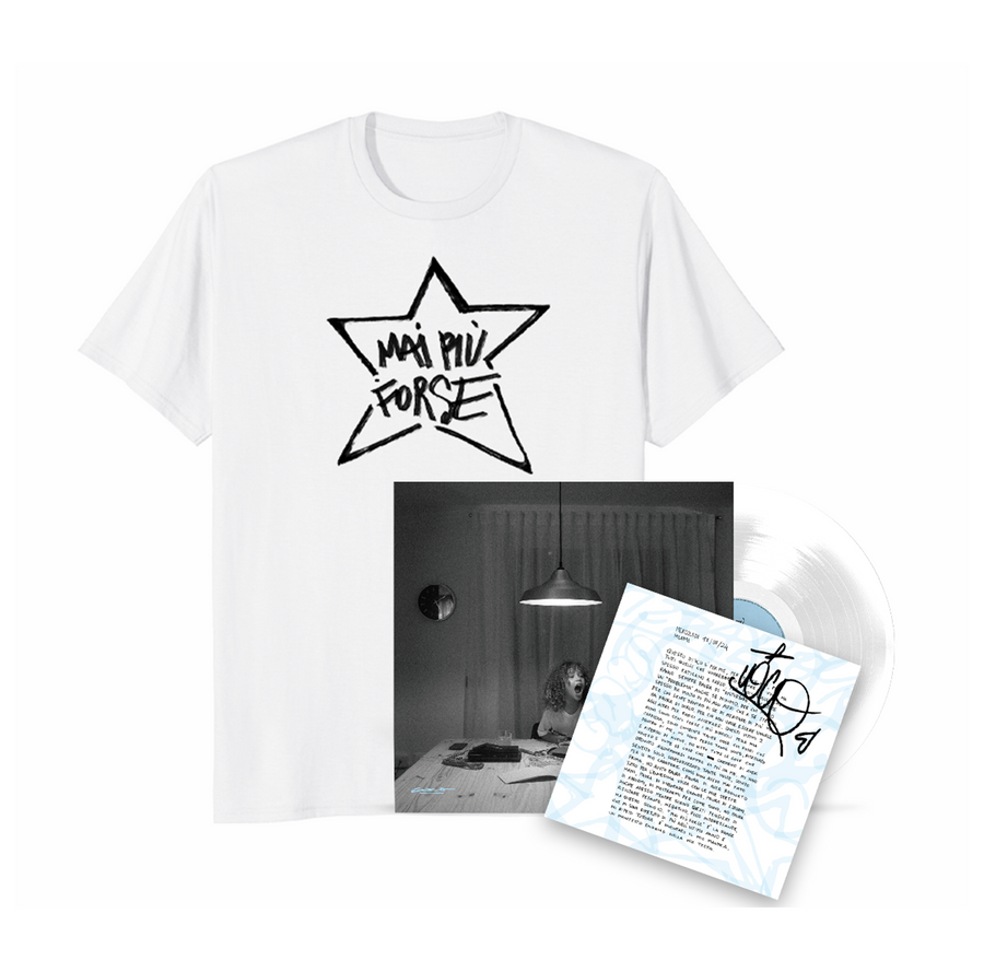 MAI PIÙ FORSE (Vinile Bianco Autografato + T-Shirt Taglia Unica)